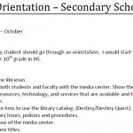 Library Tip: Orientation (Secondary Schools)