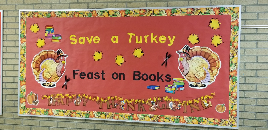 Save a Turkey - Feast on Books Display - Tamara Hatch and Lyndsey Halloran, Bennion Elementary