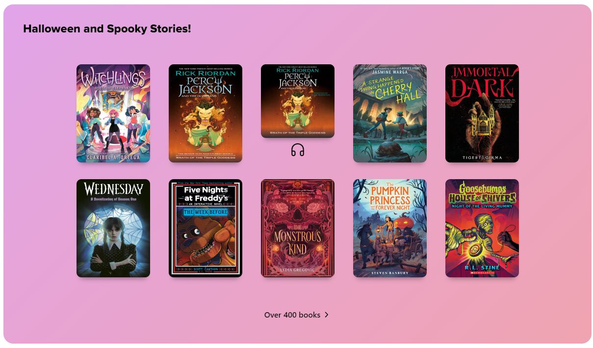 Screenshot - Ribbon of 'New April 2024 - Teen Books' Collection with example book cover images in Granite's Sora
